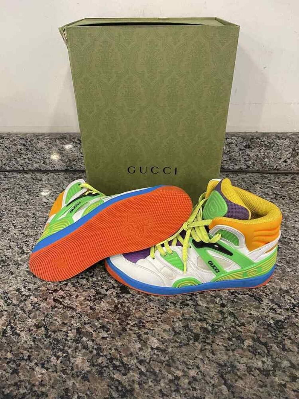 Women Size 10.5 Gucci Demetra Basket Sneaker High Top SPB-JB 350380